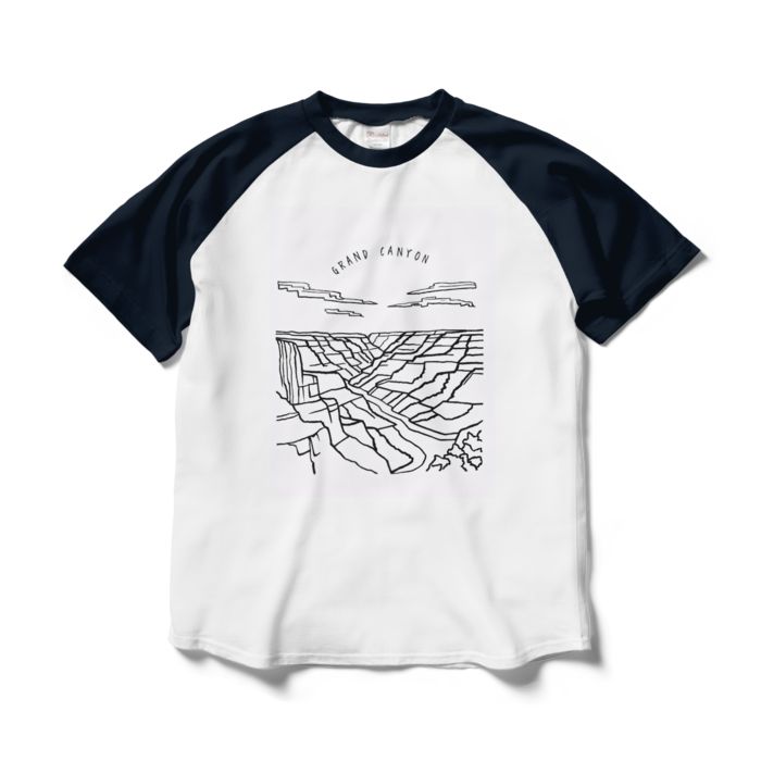 ラグランTシャツ - L - ホワイト×ネイビー