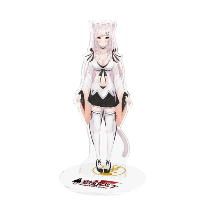 【大きめVer.】アクリルフィギュア花なしType A 160x160【猫紅ぜろ/Vtuber】