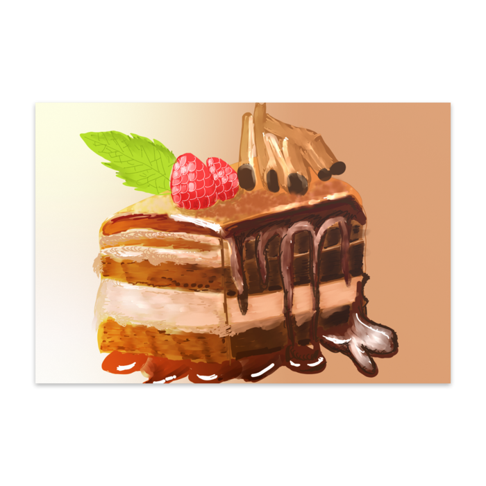 チョコケーキポストカード(10枚セット) - ヴァンヌーボVGスノーホワイト195kg