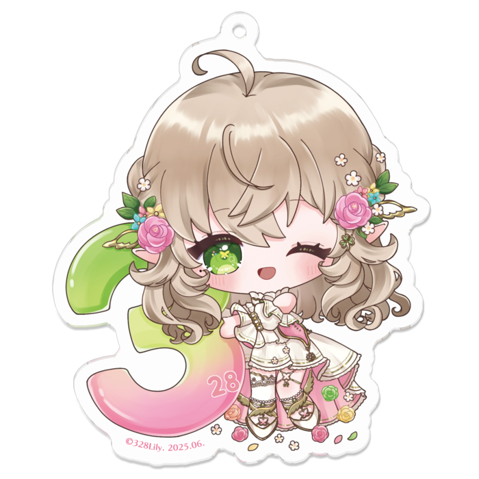 アクリルキーホルダー - 70 x 70 (mm)(ウインク)