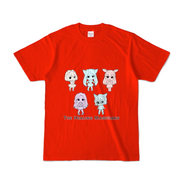 カラーTシャツ - S - レッド/モノトーン柄