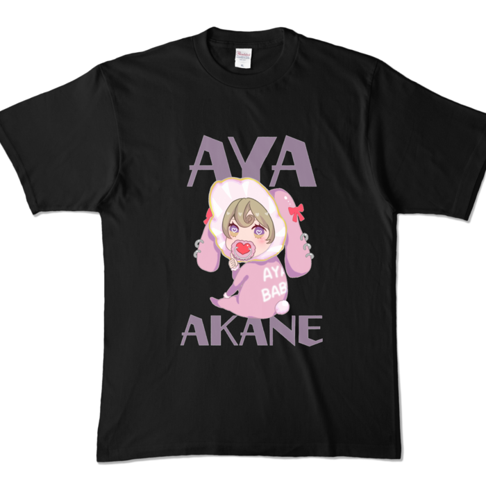 【あやばぶ🍼】ノーマルTシャツ(BLACK) - XL - ブラック (濃色)
