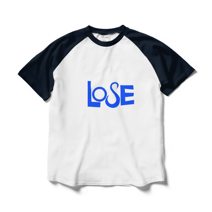 ラグランTシャツ - L - ホワイト×ネイビー(LOSE)