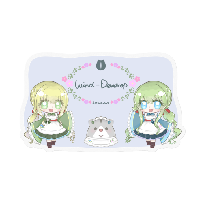 ⑥Cafe みんな(背景あり)ver. ステッカー(100 x 100mm)