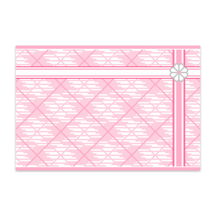 八枚花のラッピング風2のポストカード(ピンク系2)