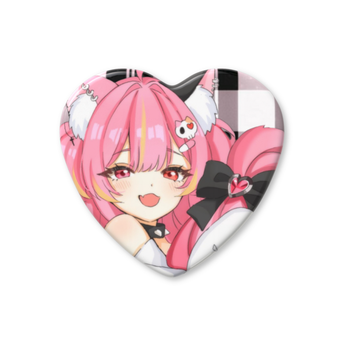 ハート缶バッジ - 57 × 52.5mm