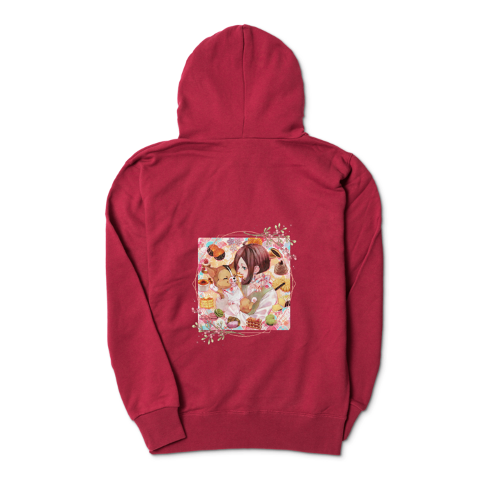 ジップパーカー - S - バーガンディ