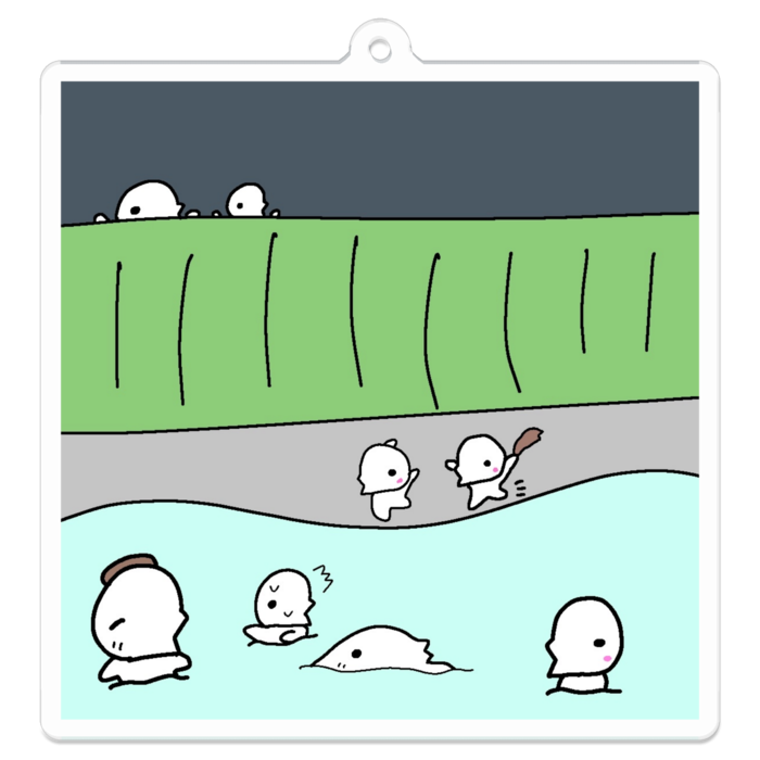 2.覗き見 - アクリルキーホルダー - 70 x 70 (mm)