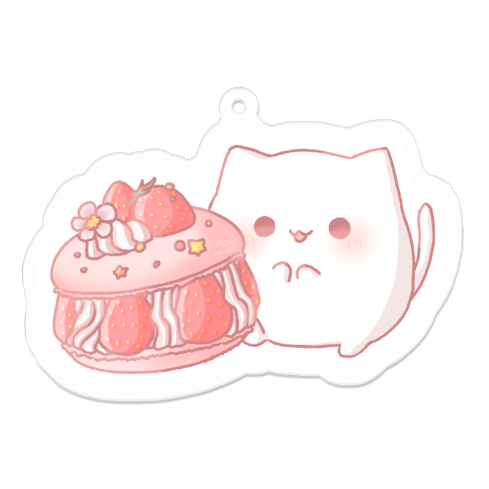 しろねことストロベリーマカロン🍓 - お日様shops - BOOTH