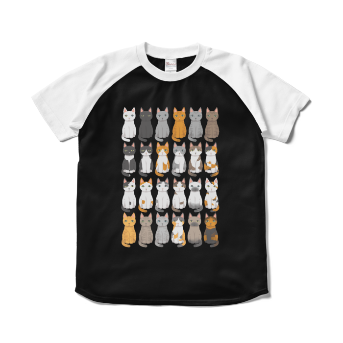ラグランTシャツ - S - ブラック×ホワイト