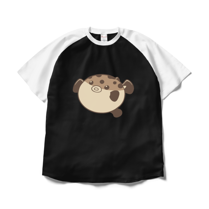 ラグランTシャツ - XL - ブラック×ホワイト