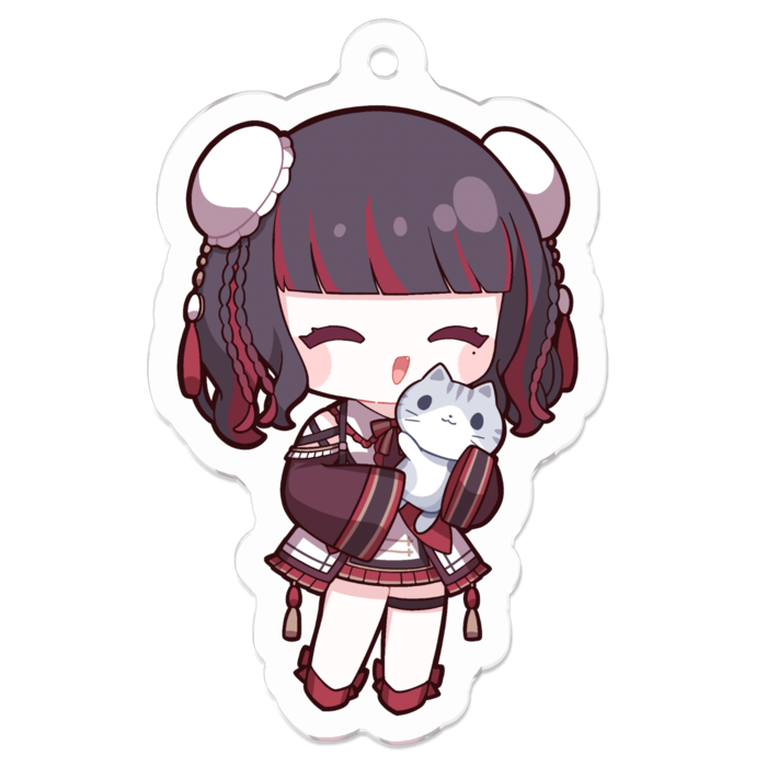 ぽんぽんアクリルキーホルダー(ねこ)