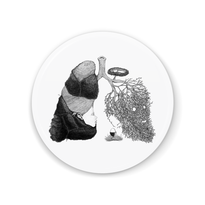 ホワイト 缶ミラー - 56mm
