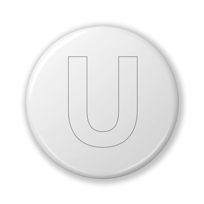 【U(ユー)】〈ホワイト〉缶バッジ- 32mm