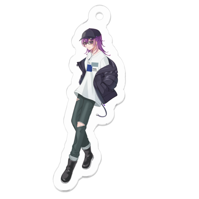 アクリルキーホルダー 眼鏡- 50 x 50 (mm)