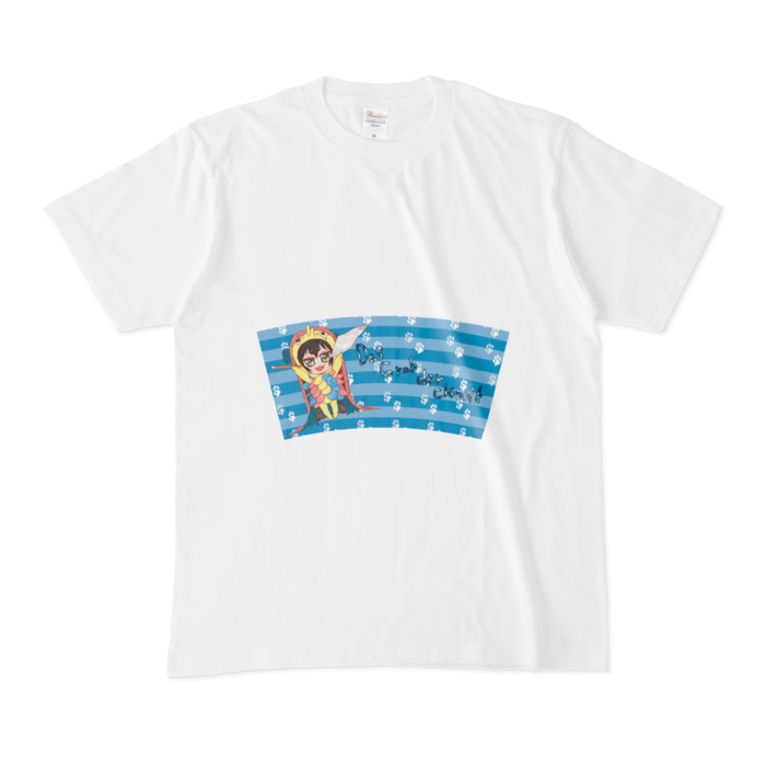 Tシャツ - M - 白_アマビエにゃん(両面)