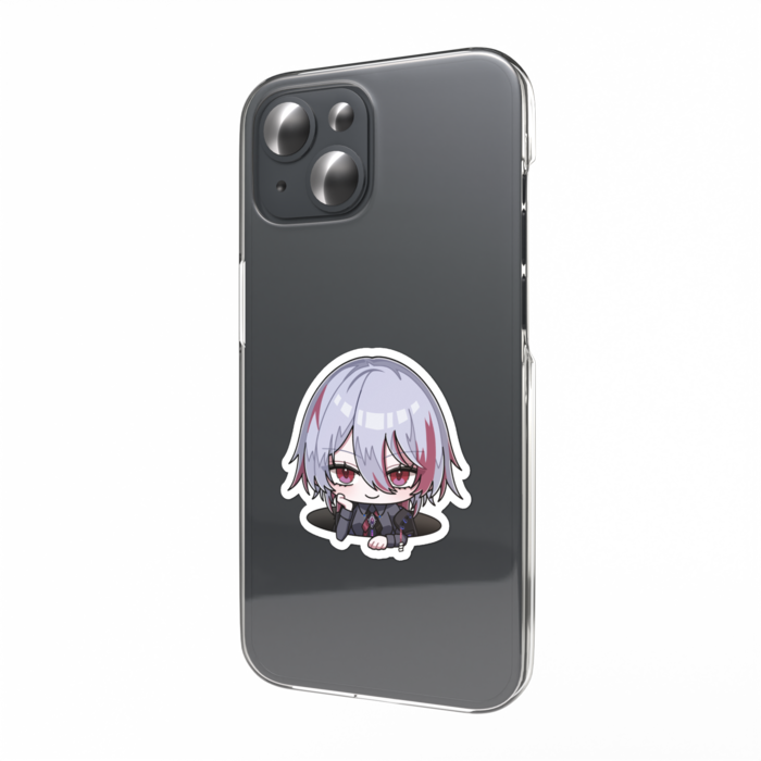 穴底ロク スマホステッカー（穴から頬杖）