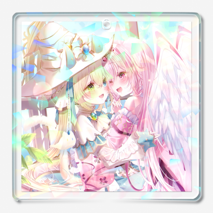 ホログラムアクリルキーホルダー - 50 × 50mm