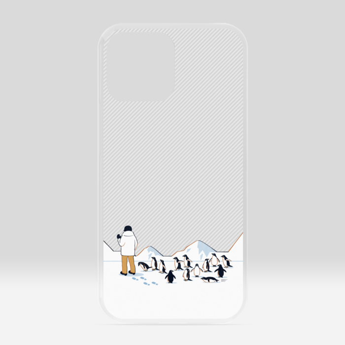 クリアiPhoneケース　灰色　iPhone 13ProMax