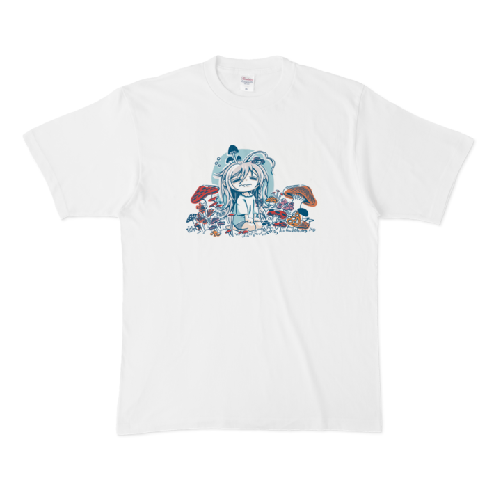 Tシャツ - XL - 白 (絵柄青)
