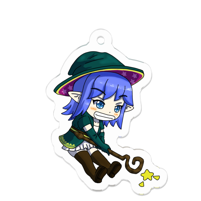 アクリルキーホルダー 線画縁取り- 50 x 50 (mm)