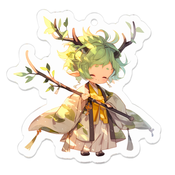 若葉　No.2　アクリルキーホルダー - 50 x 50 (mm)