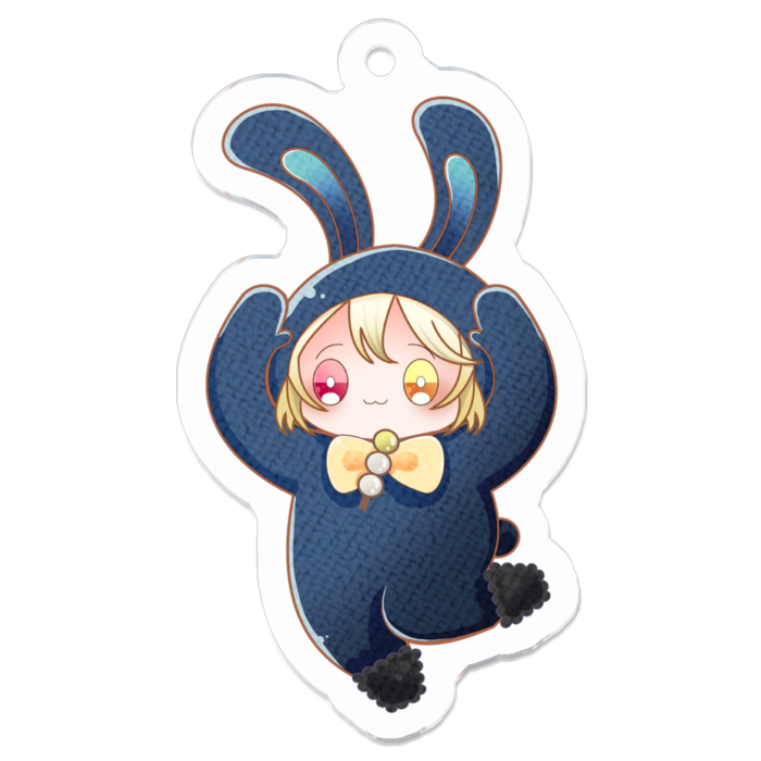 星丘ラミーうさぎ着ぐるみSDアクリルキーホルダー（コーティング） - W50 × H50mm 以内(3)
