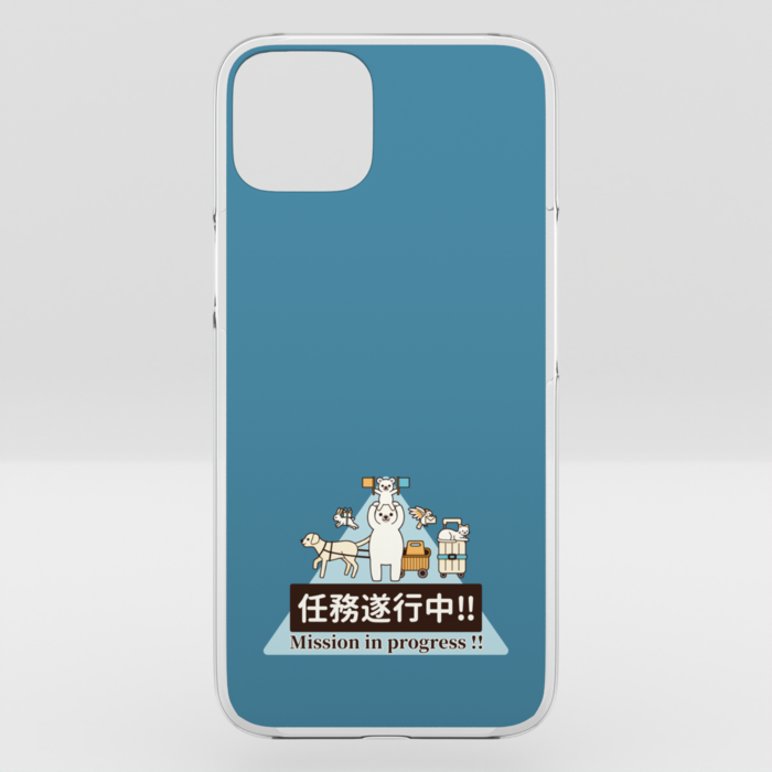 クリアiPhoneケース　くすみ青緑色　iPhone 15Plus