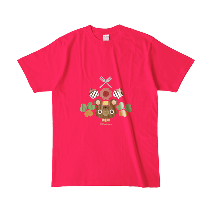 カラーTシャツ(濃色) - L - 正面 - ホットピンク