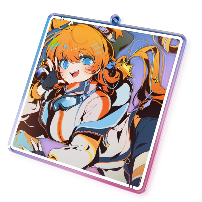 オーロラアクリルキーホルダー - 100 × 100mm