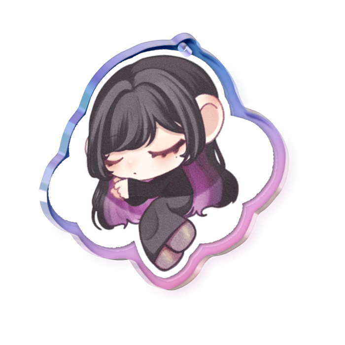 オーロラアクリルキーホルダー - 50 × 50mm