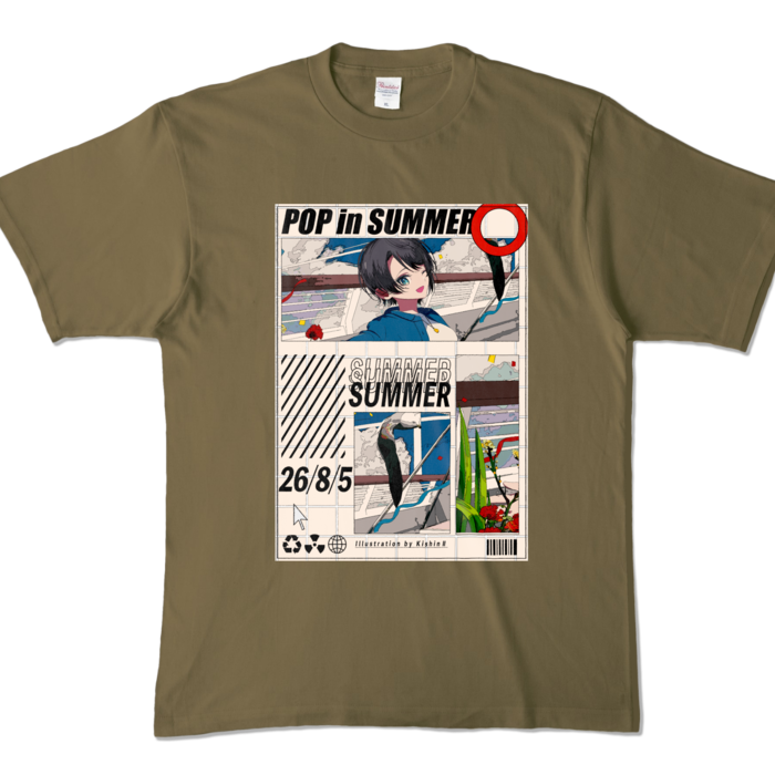 カラーTシャツ - XL - オリーブ (濃色)