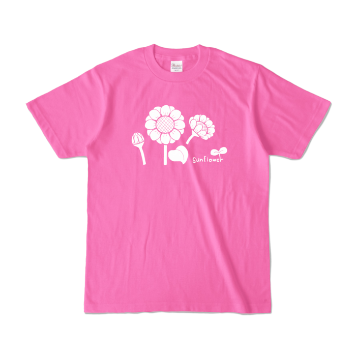 ひまわりカラーTシャツ - S - ピンク (濃色)