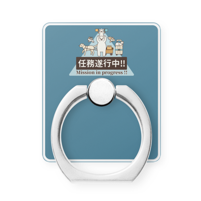 スマホリング　くすみ青緑色（くすみブルーグリーン）