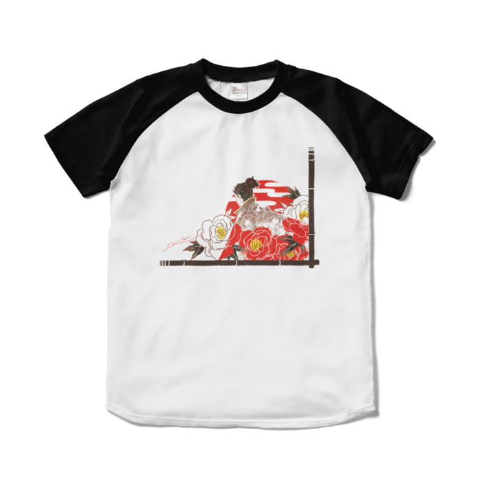 ラグランTシャツ - S - ホワイト×ブラック(2)