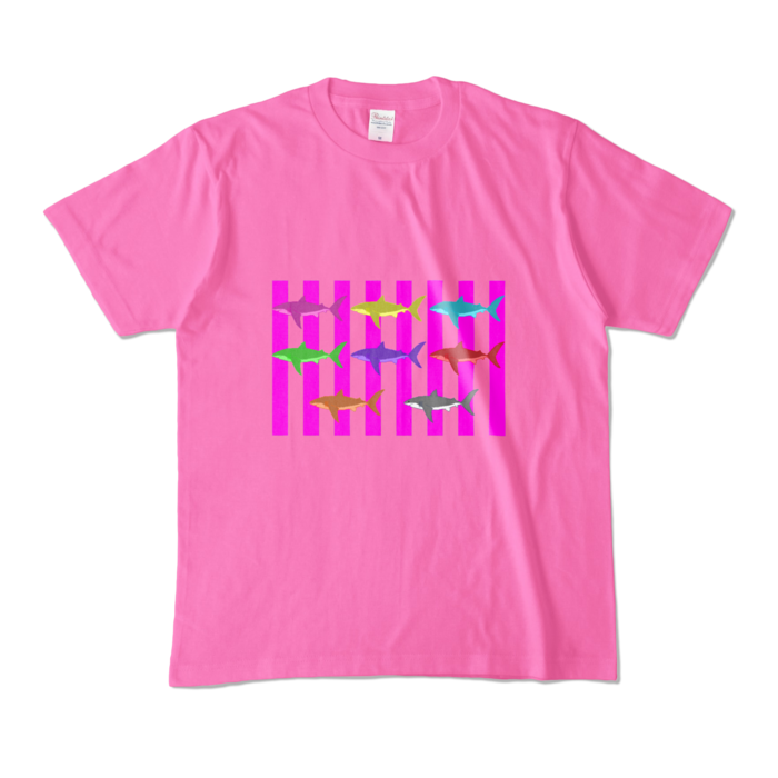 (ピンク)カラーTシャツ - M - ピンク (濃色)(7)