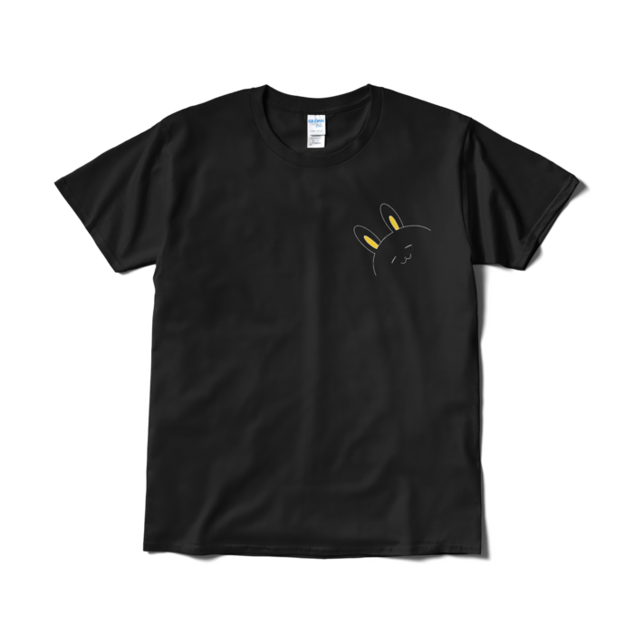 小黒うさうさTシャツ(短納期) - L - ブラック(1)