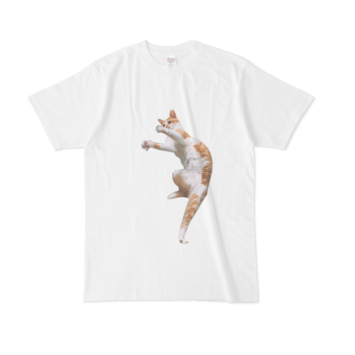 どりゃぁ 伸びる左足 猫tシャツ 猫と柚子 Booth