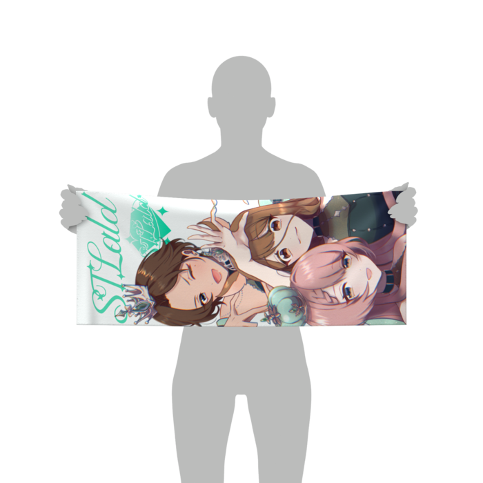 イラスト付きフェイスタオル - 84 × 34cm