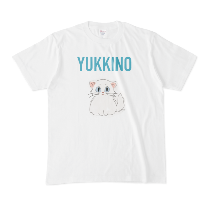 Tシャツ - M - 白 - 青緑文字