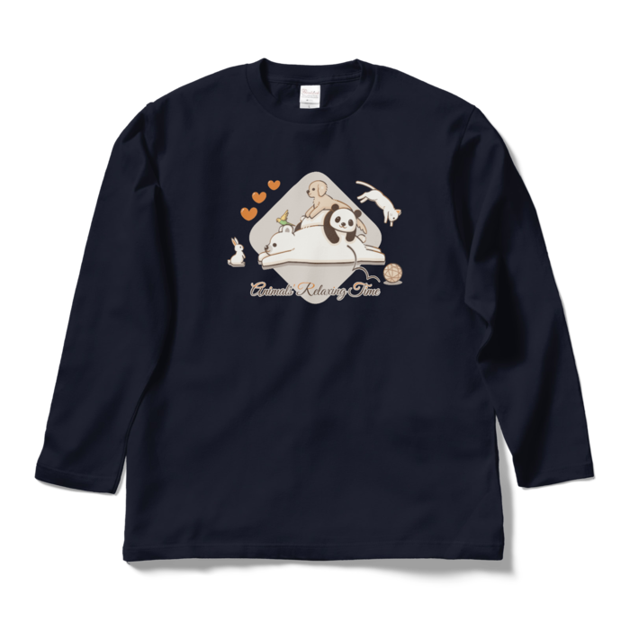 ロングスリーブTシャツ　紺色　L