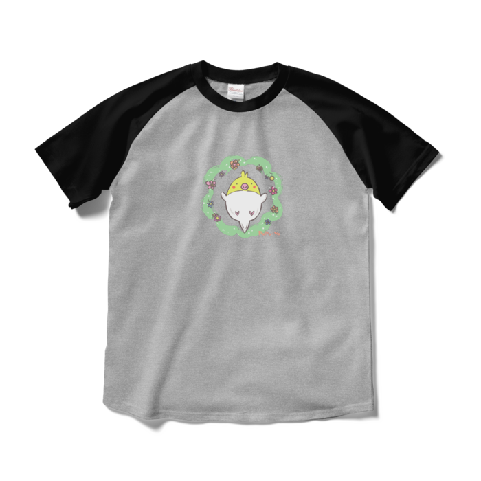 ラグランTシャツ - M - 杢グレー×ブラック(2)