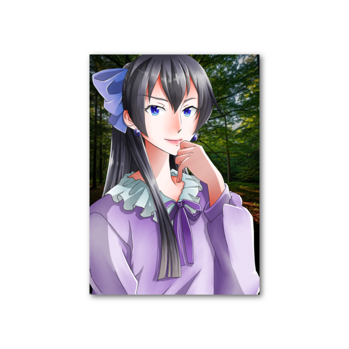 黒髪美女カード - 縦 - 片面(4)