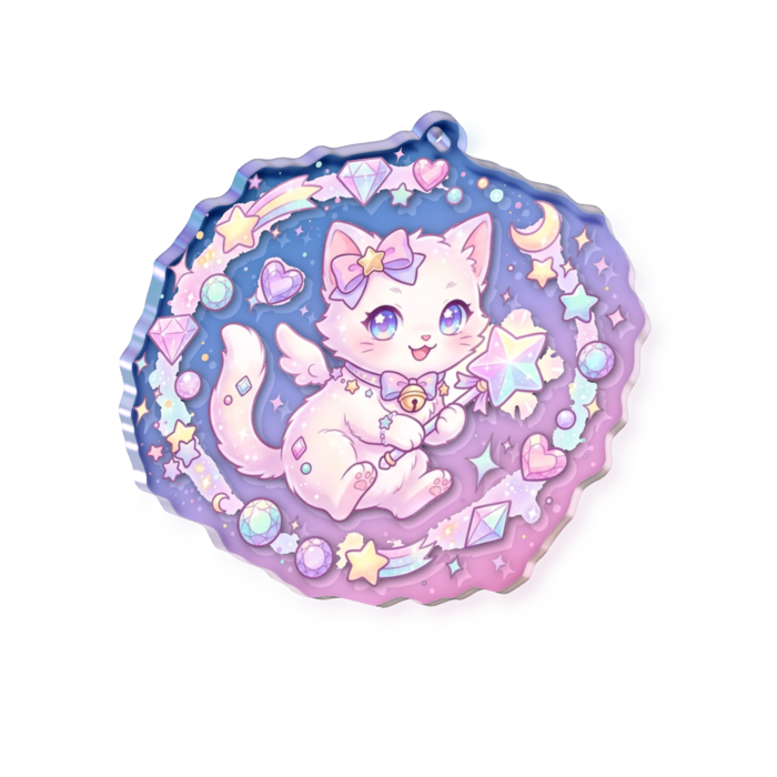オーロラアクリルキーホルダー - 70 × 70mm