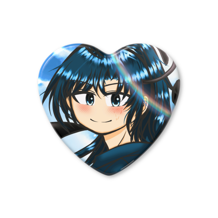 ハート缶バッジ - 57 × 52.5mm