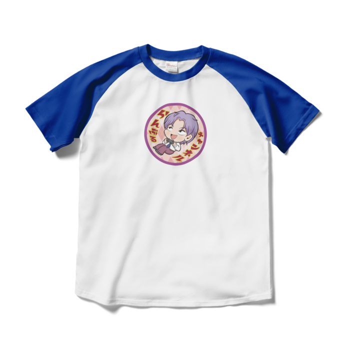 ラグランTシャツ - M - ホワイト×ロイヤルブルー