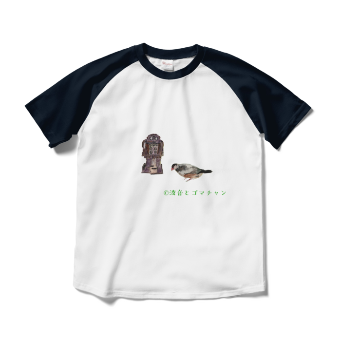 ラグランTシャツ - M - ホワイト×ネイビー