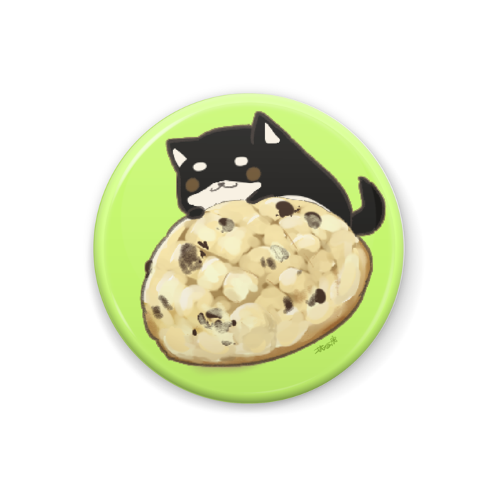 クロしばくんメロンパン缶バッジ - 32mm