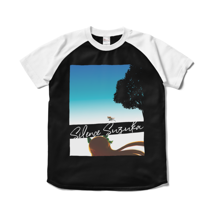 ラグランTシャツ - S - ブラック×ホワイト