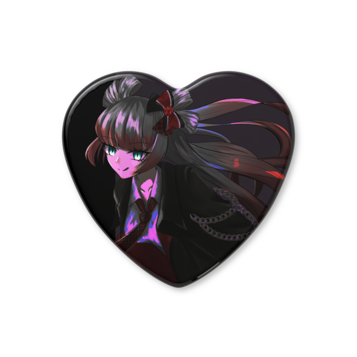 ハート缶バッジ - 57 × 52.5mm